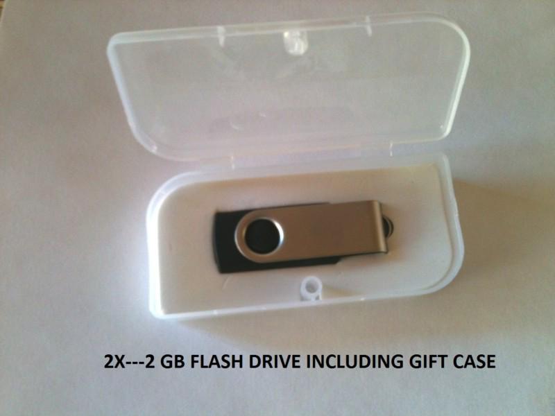 (2)2 gb usb 2.0 2gb flash memory stick drive 2g swivel flash drive case included