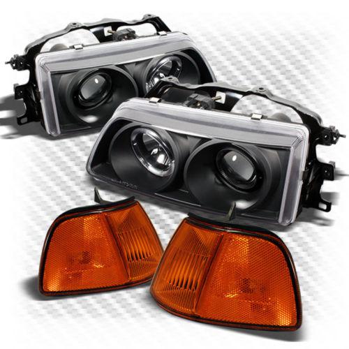 90-91 honda civic 3 door black halo projector headlights+corner signal light set