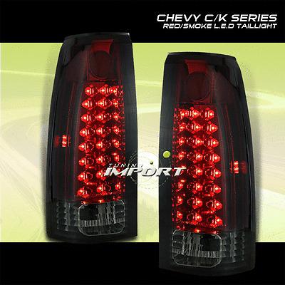 92-98 gmc sierra/yukon/suburban red smoke led tail lights left+right combo set