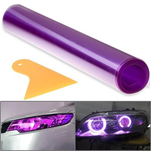 15"x58" purple vinyl film for car motorcycle head fog light tail brake + scraper