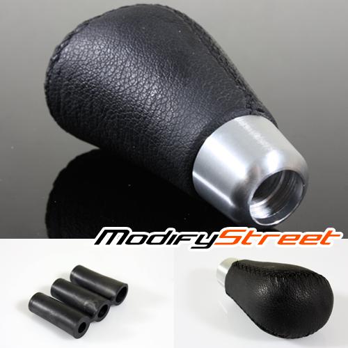 Universal fit jdm racing style high performance black leather manual shift knob