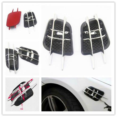 2 x chrome car side mesh vent fender universal decoration sticker for kia mazda