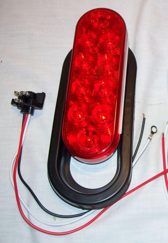 Four 6" oval led stop turn tail light kits trailer, truck, head ache rack new