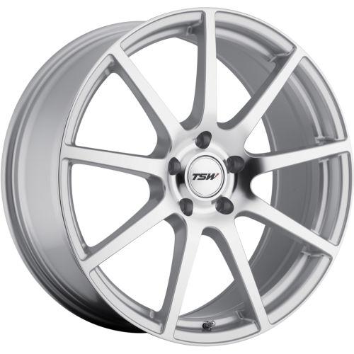 18x9 silver tsw interlagos wheels 5x4.5 +63