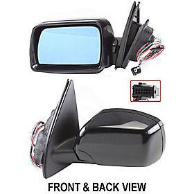 Smooth black power heated side view door mirror assembly driver's left