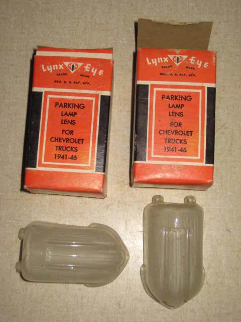 Nos nib vintage pair 1941-1946 chevrolet chevy truck parking lamp lens new old