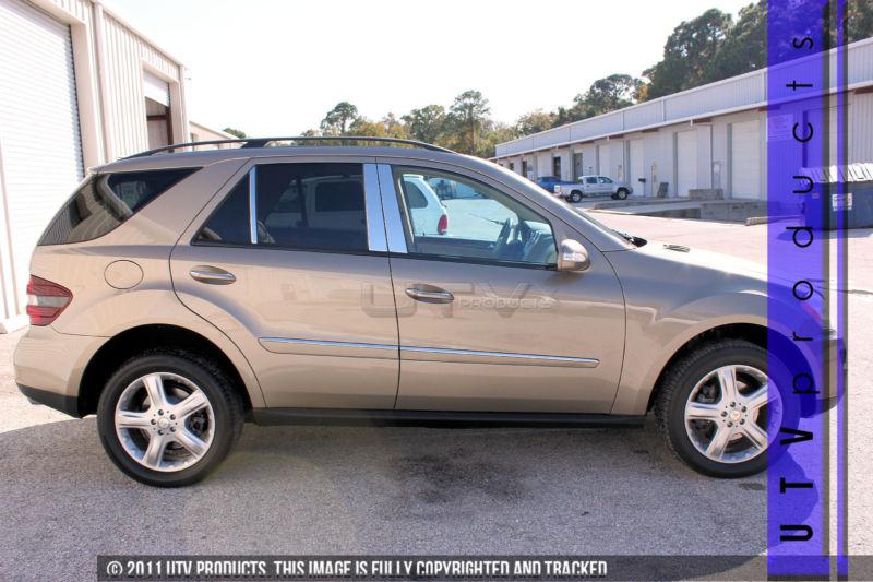 2006 - 2011 mercedes ml350 ml500 6pc stainless steel beveled chrome pillars