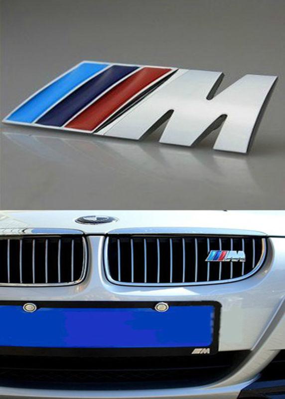 For bmw m power 3d front grill grille decal badge emblem sticker metal alloy  