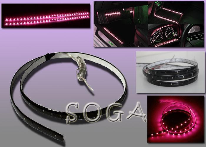 60cm 24" red flexible smd led strip drl light mustang @