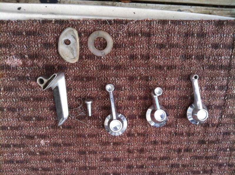 1964  thunderbird r door interior handle &window crank knobs t bird oem ford