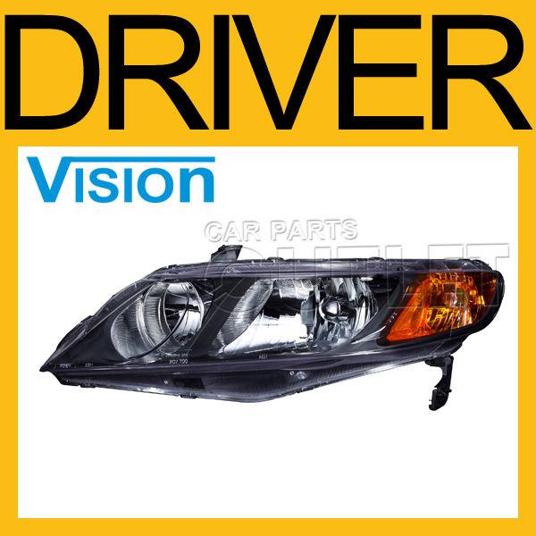 06 07 08 honda civic head lamp light w/o bulb 4dr sedan left driver side new l/h