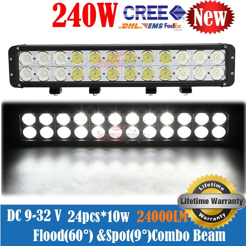 20inch 240w cree led work light bar offroad spot flood combo lamp seckil 180w