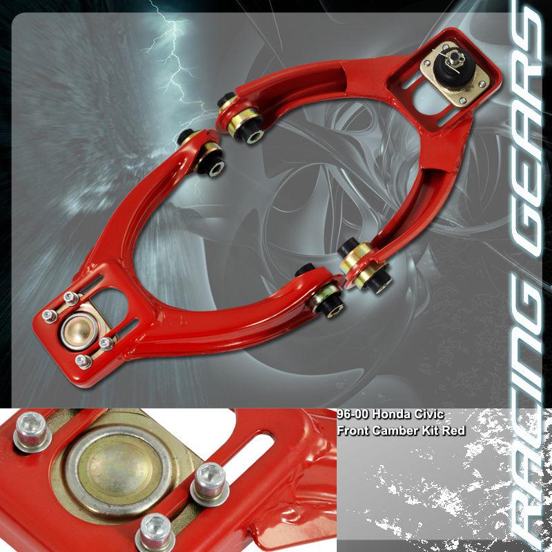 96-00 honda civic jdm red adjustable front upper control suspension camber kit