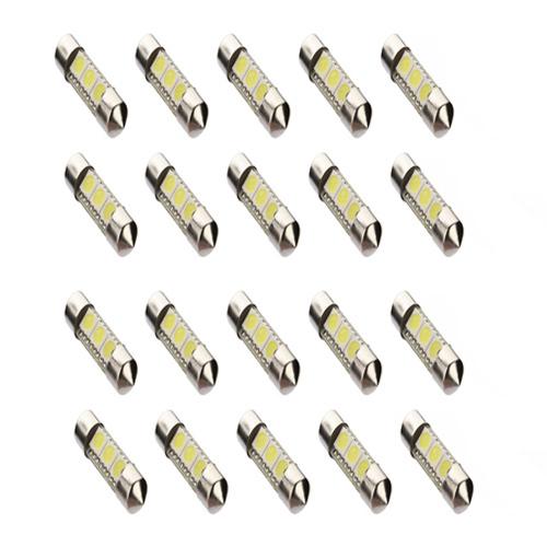 20x 36mm 3 smd 5050 led pure white car festoon map interior dome light lamp bulb