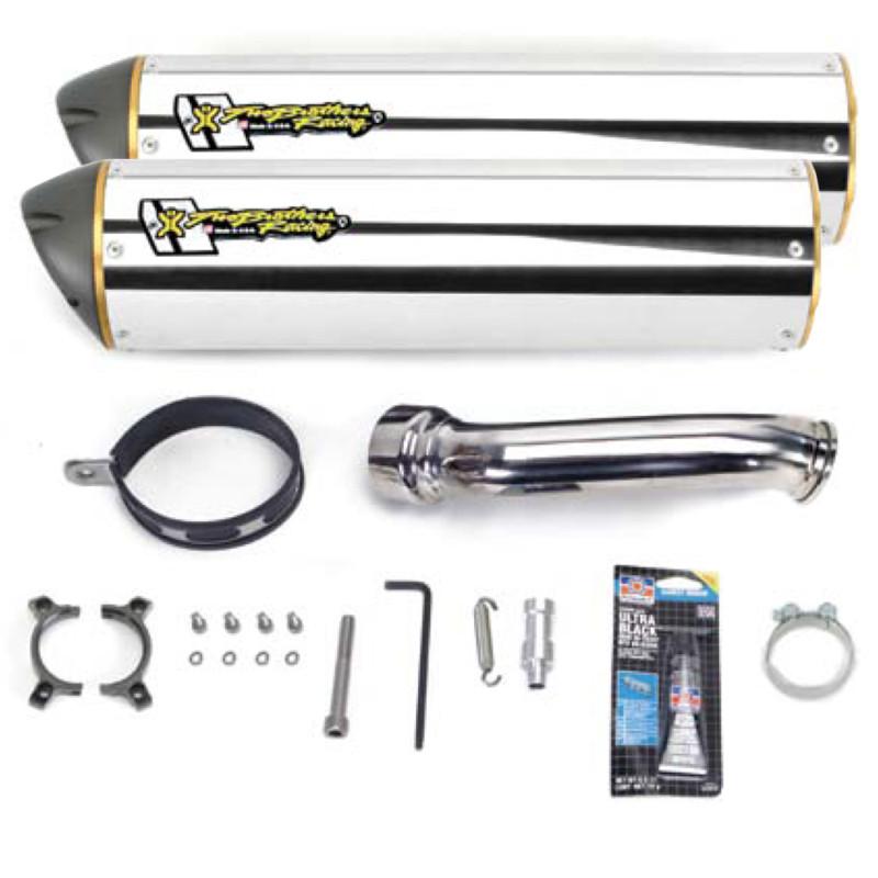 Two bros m2 vale dual slip on exhaust muffler can am spyder rs 2008 to 2012