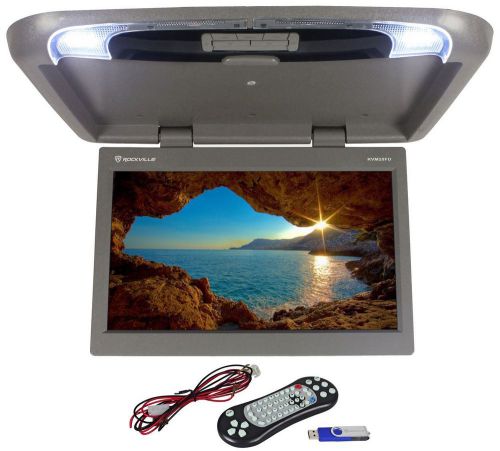 Rockville rvm20fd-gr 20 tft grey flip down car monitor w/ usb/sd/video games