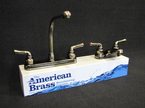 Rv marine mobile home parts kitchen sink &amp; bathroom lav faucet combo ab finish