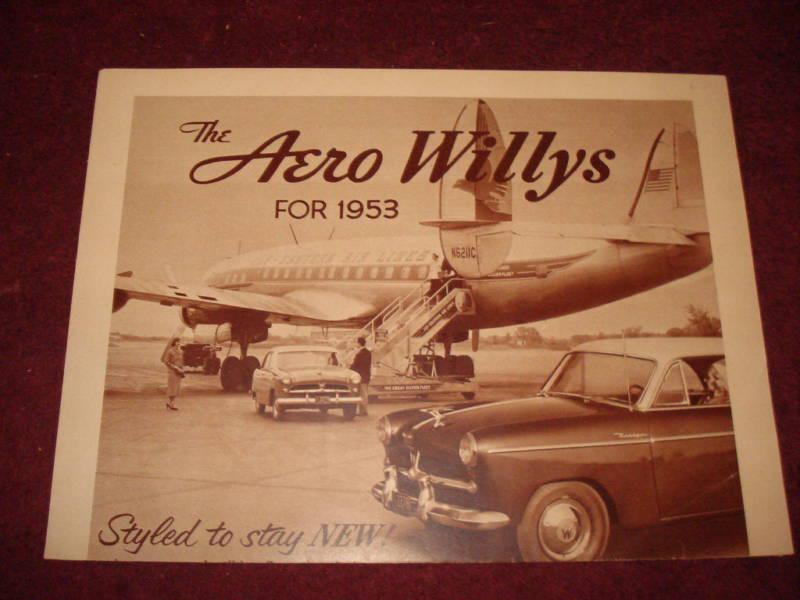 1953 aero willys sales brochure original sales folder 