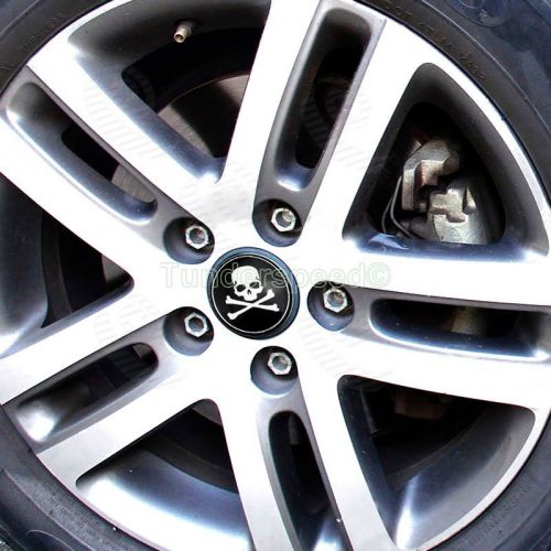 12x skull emblem car steering wheel center hub cap caps badge sticker decal 65mm