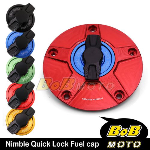 Cnc red quick lock gas fuel cap for kawasaki z750 2007-2014 09 10 11 12 13