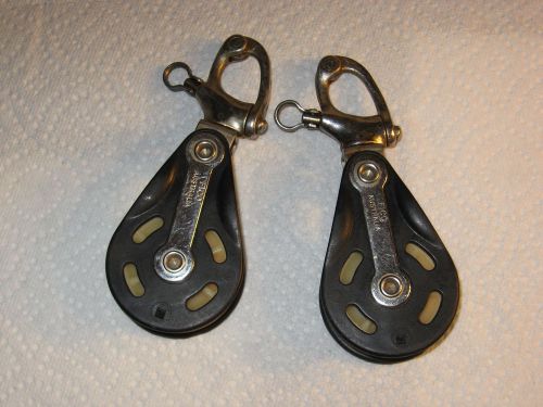 Marine sale! pair of single block with swivel head snap shackle