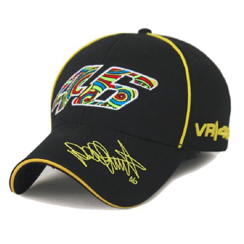 Black motogp racing valentino rossi color embroidery 46 baseball hat peaked cap