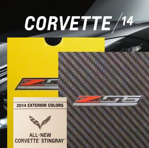 Corvette stingray 2014 book + 2015 z06 brochure +chart chevrolet lt1 convertible