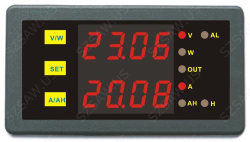 Dc programmable 0-200v 0-500a voltage amp ah power combo meter battery monitor