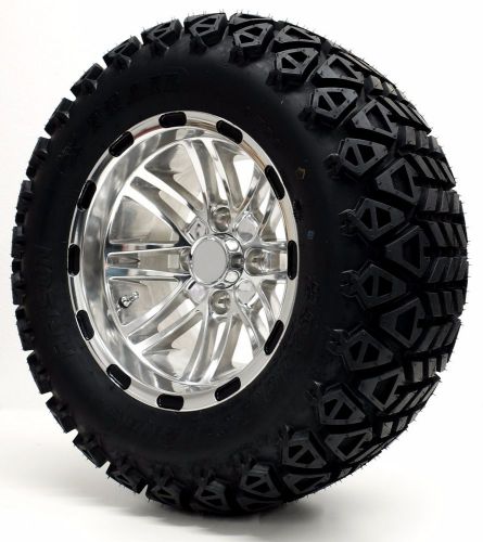 Golf cart 12&#034; polished &#034;talon&#034; wheels and 23x10.5-12 dot all-terrain 6-ply tires