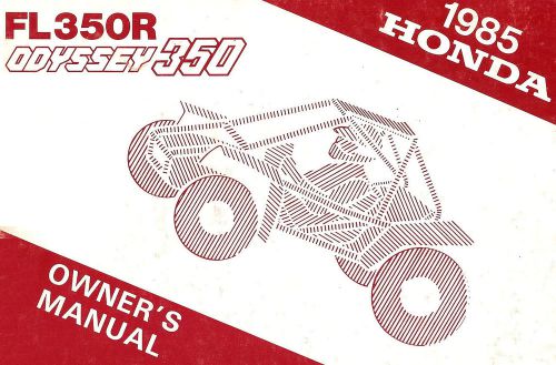 1985 honda fl350r odyssey 350 atv owners manual -fl350 odyssey-honda-fl 350 r