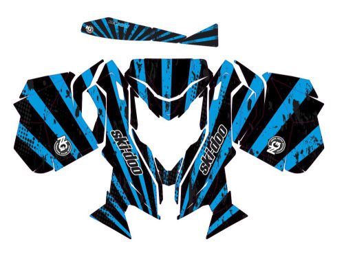 Ng racing ski-doo rev xm summit snowmobile sled graphic kit wrap blue 13 - 2015
