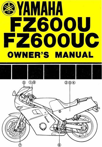 1988 yamaha fz600 motorcycle owners manual -fz600u-yamaha-fz 600 u-fz600uc