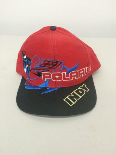 New! vintage polaris snowmobile hat cap embroidered snap back indy red