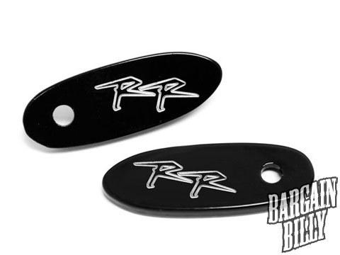 2000-2001 honda cbr 929 900 rr 900rr mirror block off plates logo engraved black