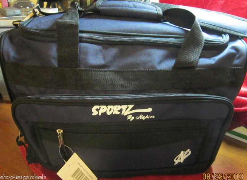 Sportz by napier #43000 square blue & black duffle bag tote & removable bag 