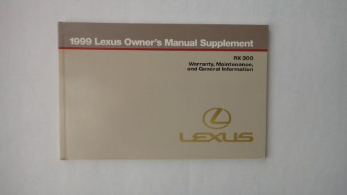 1999 lexus rx 300 owner&#039;s manual supplement     rx300