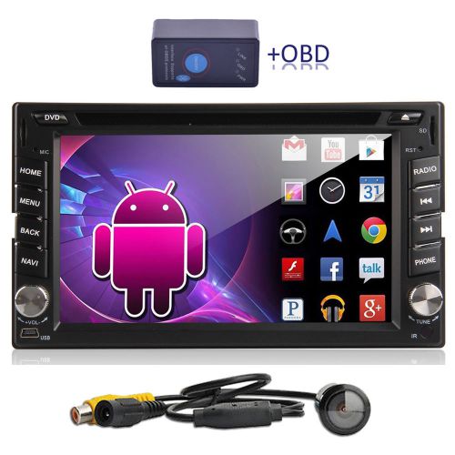 2din pure android 4.4 car dvd radio gps navigation stereo wifi obd2 a9+camera