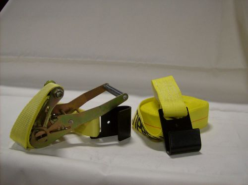 2&#034; ratchet cargo strap 2&#034; x 27&#039; with flat hook working load 3,335 lbs.