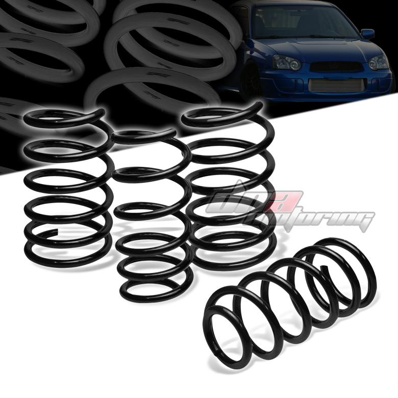 04-07 wrx/sti gd/gg ej black 1.7" drop suspension lowering springs f295/r255lb