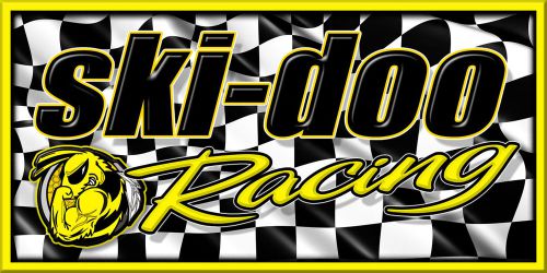 Ski doo snowmobile racing snocross garage banner - racing checker