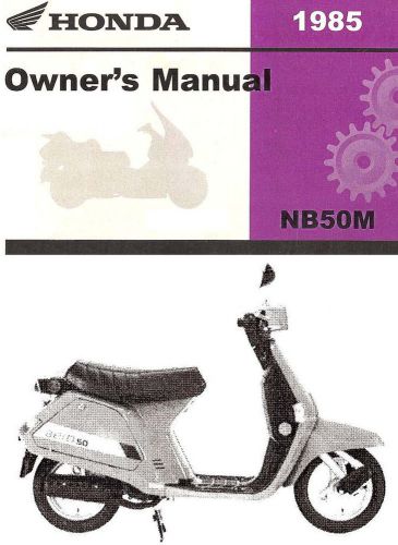 1985 honda nb50m aero 50 motor scooter owners manual -nb 50 m-aero 50