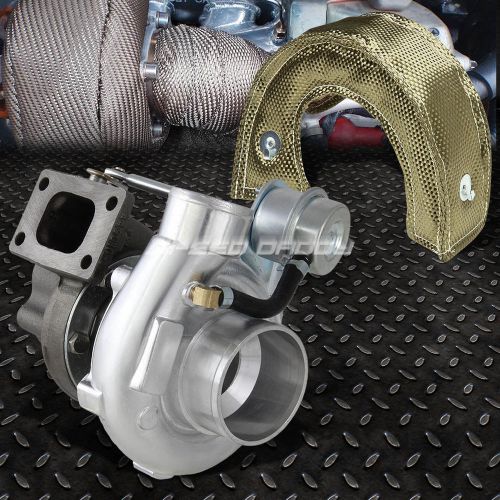 Gt2860 t25 t28 turbocharger turbo int wastegate oil/water cool+titanium blanket