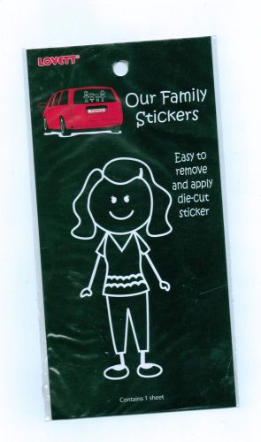 Lot of 5 lovett our family car window decal vinyl sticker, mom, dad, girl, boy