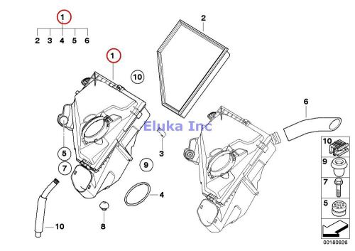 Bmw genuine suction silencer/filter cartridge intake muffler e90n