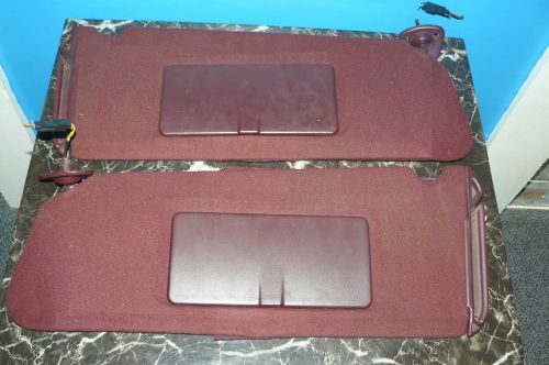 1995-1999 yukon tahoe suburban escalade sun visor set pair left right red