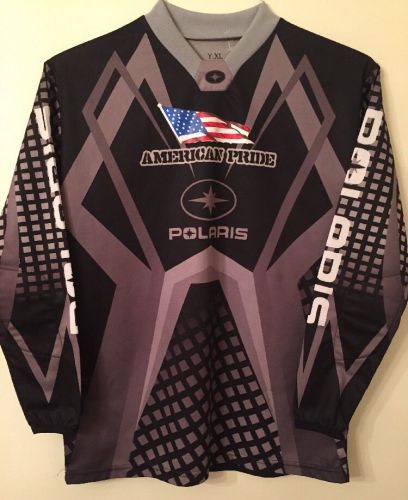 Polaris youth jersey black/grey night camo sz youth xl, long sleeve