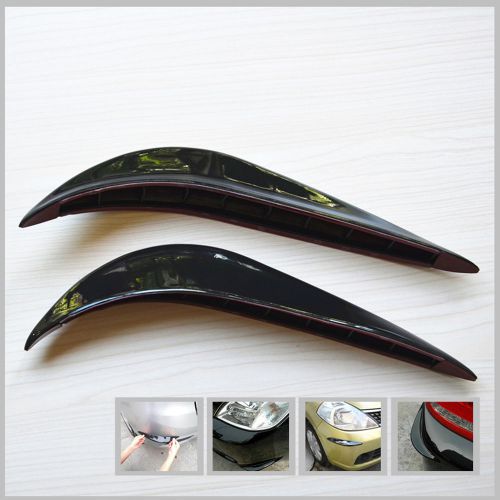 2 pcs black car bumper protector exterior streamline anti-rub crash strip cover