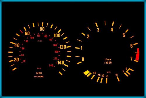 G219 bmw e30 82-94 us 140mph black/amber el plasma glow gauges cluster dials