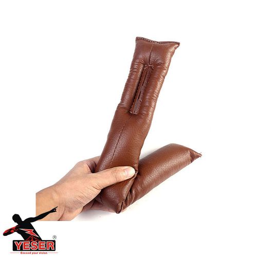 2x auto car seat gap spacer filler soft pad stop holster blocker leather brown