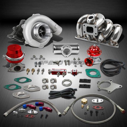 T04 .63ar 9pc turbo charger+ram horn manifold kit for honda b-series b16/b18